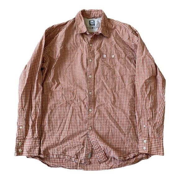 Timberland Orange Collared Long Sleeve Button Down - Picture 1 of 3